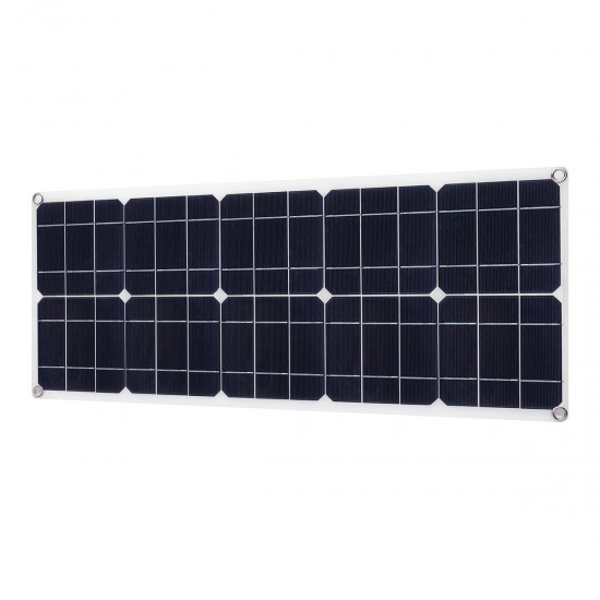 100W 18V MonocrystalineSolar Panel Dual 12V/5V DC USB Charger Kit with 10A Solar Controller & Cables