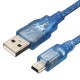 10pcs 30CM Blue Male USB 2.0A To Mini Male USB B Cable For