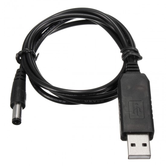 1m 5V DC To 12V DC USB Power Cable Data Adapter Charger Plug with LED 2.1mm x 5.5mm