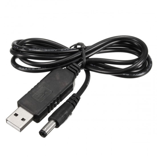 1m 5V DC To 12V DC USB Power Cable Data Adapter Charger Plug with LED 2.1mm x 5.5mm