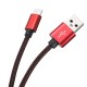 2.1A Nylon Braided Type-C USB Fast Charging Data Cable 1m For Samsung S8 Letv Xiaomi 6 mi5 mi6