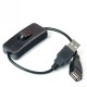 28cm USB Cable Male to Female Switch ON OFF Cable Toggle LED Lamp Power Cable Electronics Data Converting