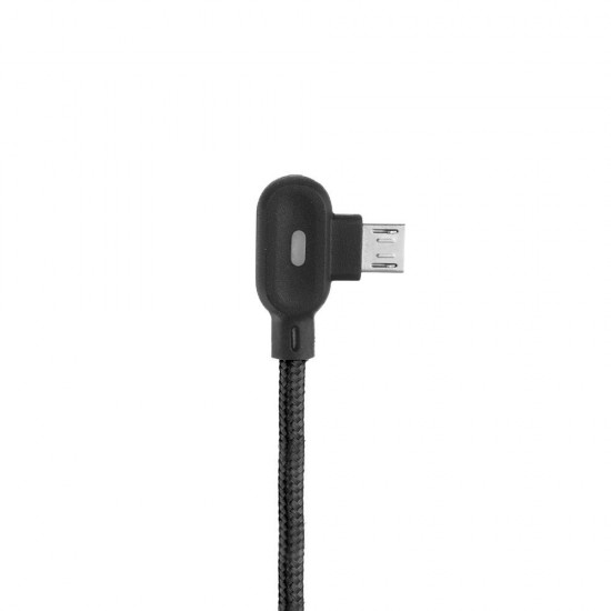 2M 90 Degree 2.4A Breathing Light Micro USB Fast Charging Data Cable For Smartphone Tablet