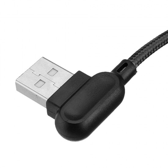 2M 90 Degree 2.4A Breathing Light Micro USB Fast Charging Data Cable For Smartphone Tablet