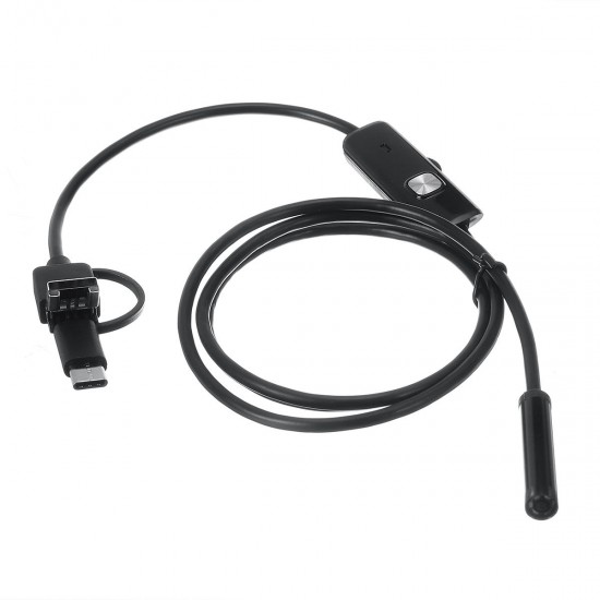 3 In 1 USB Borescope 7mm 6 LED Waterproof Borescope Camera Soft Cable For Laptop Android PC