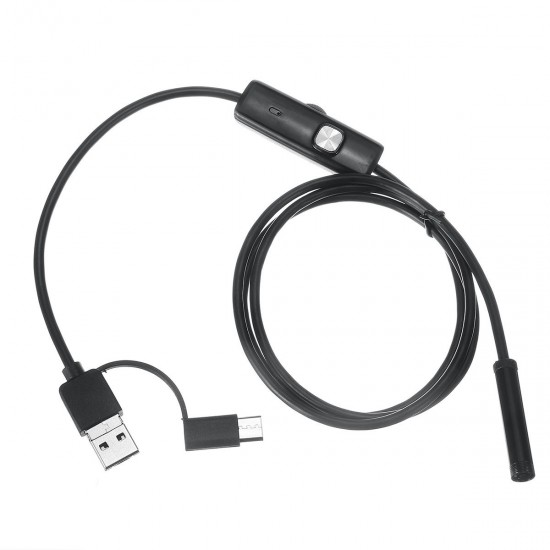 3 In 1 USB Borescope 7mm 6 LED Waterproof Borescope Camera Soft Cable For Laptop Android PC