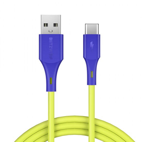 [3 Pack] BW-TC14 3A USB Type-C Cable Fast Charging Data Sync Transfer Cord Line 3ft/0.9m For Samsung Galaxy Note 20 Huawei P40 Mi10 OnePlus 8 blue