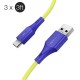 [3 Pack] BW-TC14 3A USB Type-C Cable Fast Charging Data Sync Transfer Cord Line 3ft/0.9m For Samsung Galaxy Note 20 Huawei P40 Mi10 OnePlus 8 blue