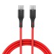 [3 Pack] BW-TC17 3A USB PD Type-C to Type-C Charging Data Cable 3ft/0.9m For iPad Pro Macbook Pocophone F1 - Red