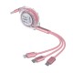 3 in 1 USB Charging Cable Cord Data Cable Multi Retractable Micro USB Type C Lightning for Apple Android Type C Mobile Phone 3 in 1 USB Charging Cable Cord Data Cable Multi Retractable Micro USB Type C Lightning for Apple Android Type C Mobile Phone