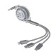 3 in 1 USB Charging Cable Cord Data Cable Multi Retractable Micro USB Type C Lightning for Apple Android Type C Mobile Phone 3 in 1 USB Charging Cable Cord Data Cable Multi Retractable Micro USB Type C Lightning for Apple Android Type C Mobile Phone