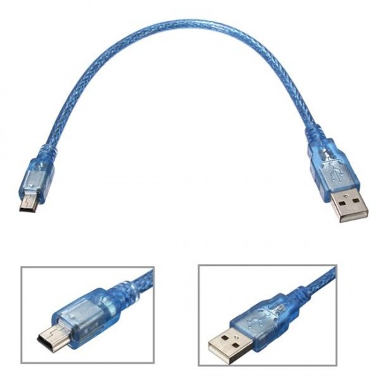 30CM Blue Male USB 2.0A To Mini Male USB B Power Data Cable 30CM Blue Male USB 2.0A To Mini Male USB B Power Data Cable