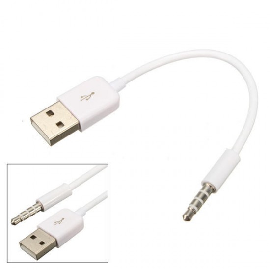 3.5mm AUX Audio Plug Jack to USB 2.0 Male Charge Cable Adapter for Ipod Car MP3