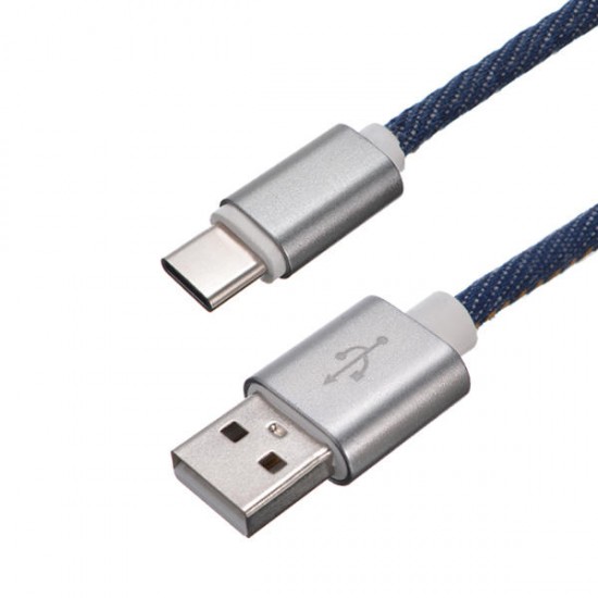 3Pcs Denim 2A USB Type-C 1m/3.28ft Charging Data Cable For Samsung