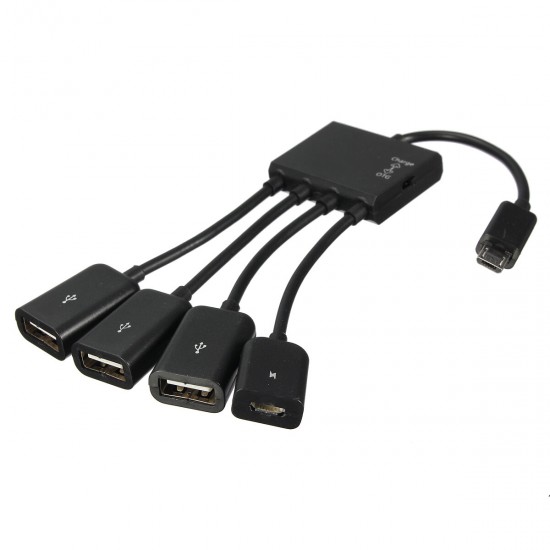 4 Port Micro USB OTG Hub Adapter Cable Data Line Power Charging for Galaxy S5 S4 S3 Google Nexus