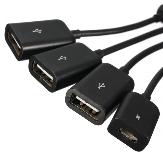 4 Port Micro USB OTG Hub Adapter Cable Data Line Power Charging for Galaxy S5 S4 S3 Google Nexus