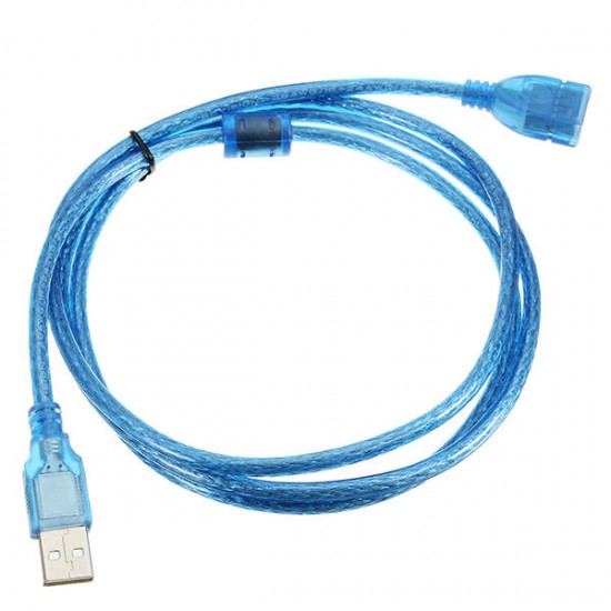 5FT 1.5m Clear Blue USB 2.0 Extension Male to Female Connector Cable 5FT 1.5m Clear Blue USB 2.0 Extension Male to Female Connector Cable