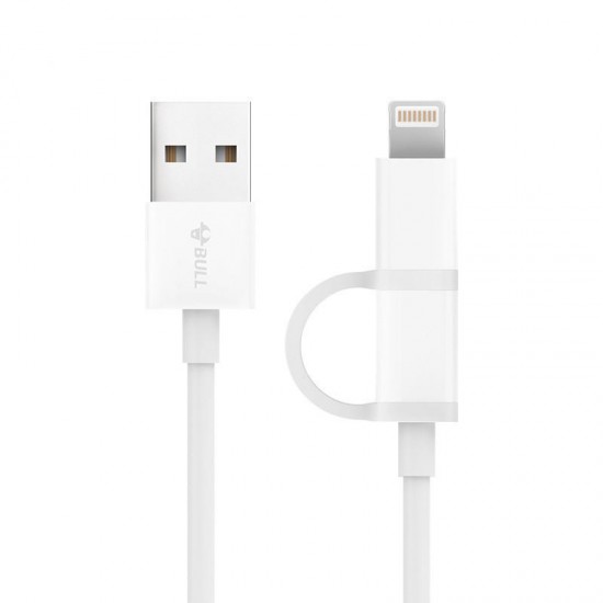 GN-USJ810 2 in 1 2.1A Micro USB +Lightning forFast Charging Data Cable for iPhone