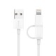 GN-USJ810 2 in 1 2.1A Micro USB +Lightning forFast Charging Data Cable for iPhone