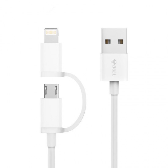 GN-USJ810 2 in 1 2.1A Micro USB +Lightning forFast Charging Data Cable for iPhone