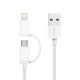 GN-USJ810 2 in 1 2.1A Micro USB +Lightning forFast Charging Data Cable for iPhone