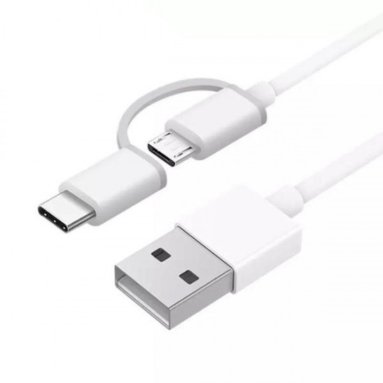 2 in 1 QC 3.0 Type C Micro USB Fast Charging Cable 1m For Oneplus5 6 Mi A1 Note 4