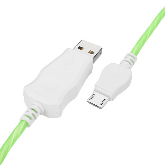 2.4A Flowing Light Micro USB Fast Charging Data Cable 1M For Smart Phone Tablet