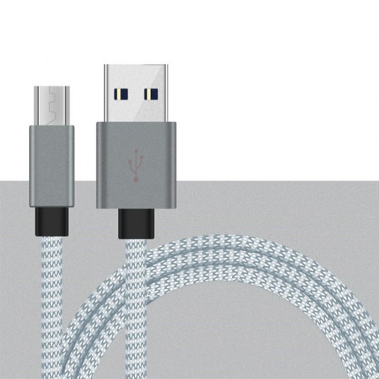 2.4A Micro USB Nylon Braided Fast Charging Data Cable For HUAWEI OPPO Android Phone