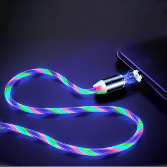 2.4A Micro USB Type C LED Light Magnetic Fast Charging Data Cable For Huawei P30 Pro Mate 30 9 Pro 7A 6Pro Y4800