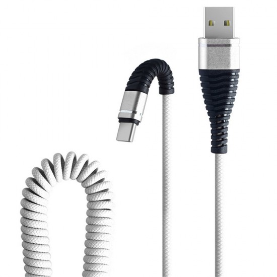 2.4A Spring Micro USB Type C Fast Charging Data Cable For Huawei P30 Pro Mate 30 5G 9Pro K20 Pro K30 S10+ Note 10 5G