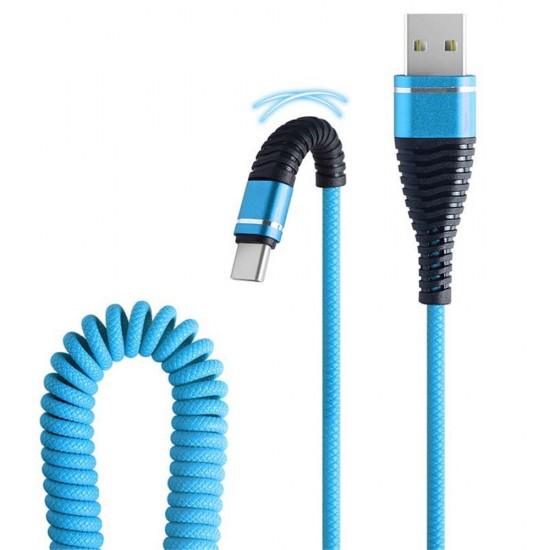 2.4A Spring Micro USB Type C Fast Charging Data Cable For Huawei P30 Pro Mate 30 5G 9Pro K20 Pro K30 S10+ Note 10 5G