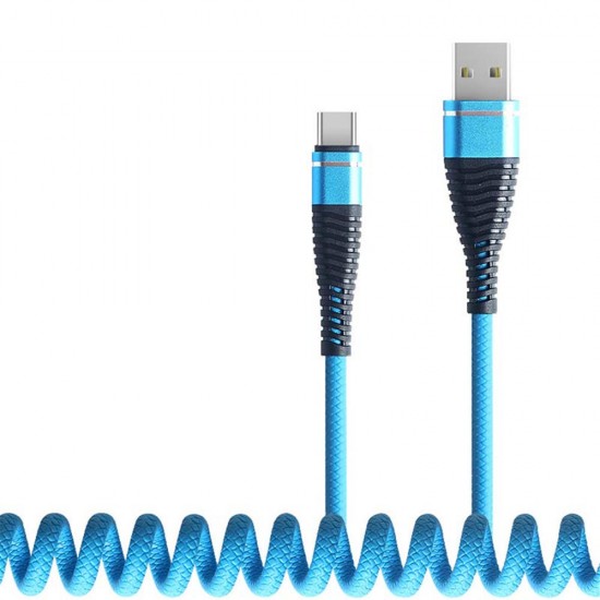 2.4A Spring Micro USB Type C Fast Charging Data Cable For Huawei P30 Pro Mate 30 5G 9Pro K20 Pro K30 S10+ Note 10 5G