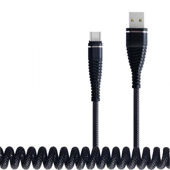 2.4A Spring Micro USB Type C Fast Charging Data Cable For Huawei P30 Pro Mate 30 5G 9Pro K20 Pro K30 S10+ Note 10 5G