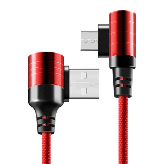 2A Type C Micro USB Elbow Gaming Fast Charging Data Cable For Huawei P30 Pro Mate 30 S10+ Note 10 Mi9 9Pro 7A 6Pro Y4800