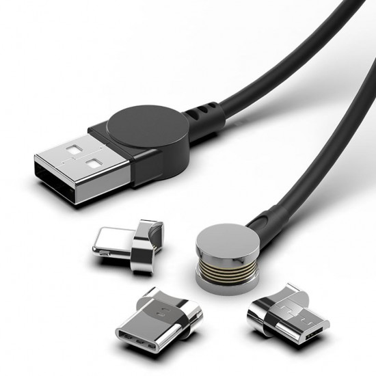 3 In 1 180 Degree Rotating Type C Micro USB 3.5A Fast Charging Rotating Magnetic Data Cable For iPhone 11 Pro XS Huawei P30 3 In 1 180 Degree Rotating Type C Micro USB 3.5A Fast Charging Rotating Magnetic Data Cable For iPhone 11 Pro XS Huawei P30