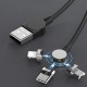 3 In 1 180 Degree Rotating Type C Micro USB 3.5A Fast Charging Rotating Magnetic Data Cable For iPhone 11 Pro XS Huawei P30