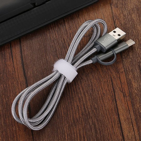 3A Micro USB Type C 2 In 1 Fast Charging Data Cable For HUAWEI VIVO Tablet