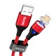 3A Type C Micro USB LED Indicator Fast Charging Magnetic Data Cable For HUAWEI OPPO VIVO