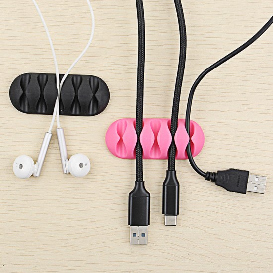5-Channel TPR Sticky Earphone USB Cable Cord Winder Wrap Desktop Cable Organizer Wire Management Holder 5-Channel TPR Sticky Earphone USB Cable Cord Winder Wrap Desktop Cable Organizer Wire Management Holder