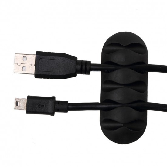 5-Channel TPR Sticky Earphone USB Cable Cord Winder Wrap Desktop Cable Organizer Wire Management Holder 5-Channel TPR Sticky Earphone USB Cable Cord Winder Wrap Desktop Cable Organizer Wire Management Holder