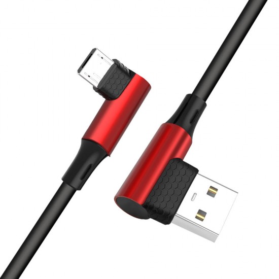 90 Degree Reversible 2.4A Micro USB Charging Data Cable 3.28ft/1m for Note 5