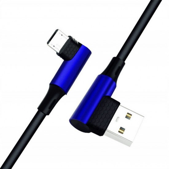 90 Degree Reversible 2.4A Micro USB Charging Data Cable 3.28ft/1m for Note 5