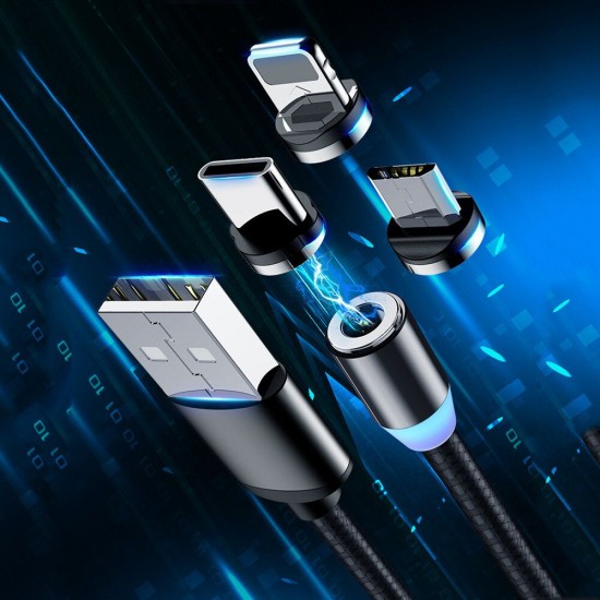 Magnetic LED Indicator 2.4A Type C Micro USB Fast Charging Data Cable For Huawei P30 Pro P40 Mi10 K30 Poco X2 S20 5G Magnetic LED Indicator 2.4A Type C Micro USB Fast Charging Data Cable For Huawei P30 Pro P40 Mi10 K30 Poco X2 S20 5G