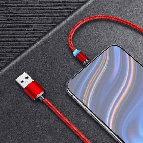 Magnetic LED Indicator 2.4A Type C Micro USB Fast Charging Data Cable For Huawei P30 Pro P40 Mi10 K30 Poco X2 S20 5G Magnetic LED Indicator 2.4A Type C Micro USB Fast Charging Data Cable For Huawei P30 Pro P40 Mi10 K30 Poco X2 S20 5G