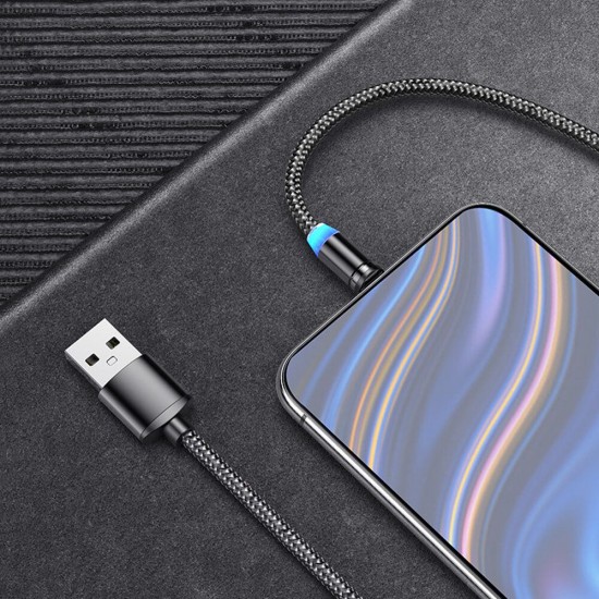 Magnetic LED Indicator 2.4A Type C Micro USB Fast Charging Data Cable For Huawei P30 Pro P40 Mi10 K30 Poco X2 S20 5G Magnetic LED Indicator 2.4A Type C Micro USB Fast Charging Data Cable For Huawei P30 Pro P40 Mi10 K30 Poco X2 S20 5G