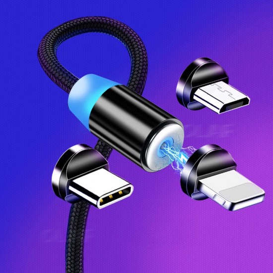 Magnetic LED Indicator 2.4A Type C Micro USB Fast Charging Data Cable For Huawei P30 Pro P40 Mi10 K30 Poco X2 S20 5G Magnetic LED Indicator 2.4A Type C Micro USB Fast Charging Data Cable For Huawei P30 Pro P40 Mi10 K30 Poco X2 S20 5G