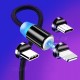 Magnetic LED Indicator 2.4A Type C Micro USB Fast Charging Data Cable For Huawei P30 Pro P40 Mi10 K30 Poco X2 S20 5G