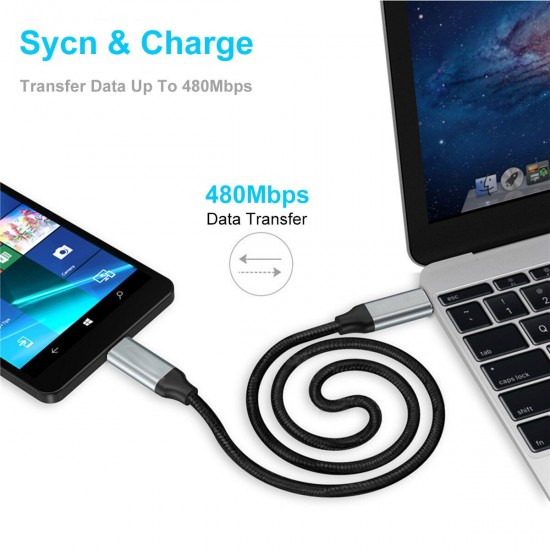 PD 60W Data Cable USB-C to USB-C Fast Charging For Huawei P30 P40 Pro OnePlus 8Pro