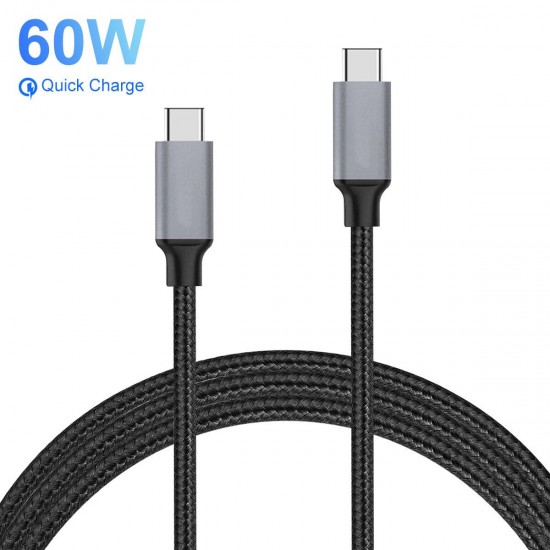 PD 60W Data Cable USB-C to USB-C Fast Charging For Huawei P30 P40 Pro OnePlus 8Pro