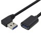 USB 3.0 90 Degree Angle High Speed Portable Extension Data Cable For Home Office Business-Left